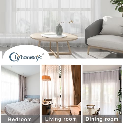 Extra Long Ivory Sheer Curtains 144 inch 2 Panels (Ivory / 59"W x 144"L (Pack of 2))
