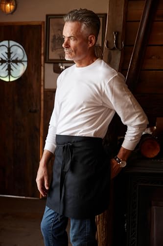 Waist Apron for Men Server Bistro Half 4251BY (10 Pack / Black)