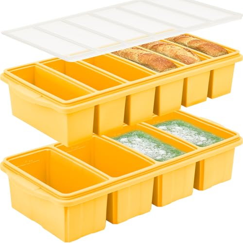 Silicone Freezer Tray With Lid (1 Cup and 1/2 Cup Yellow)