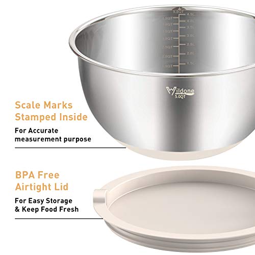 Mixing Bowls with Airtight Lids Set (Khaki)