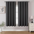 Dark Grey Blackout Curtains 45 inch Length 2 Panels Set (Dark Grey / 52"W x 45"L (Pack of 2))
