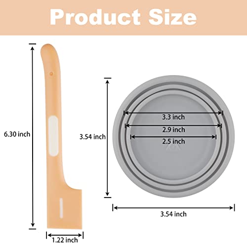6 PCS Pet Food Can Cover Lids with Mixing Spoon for Dogs and Cats