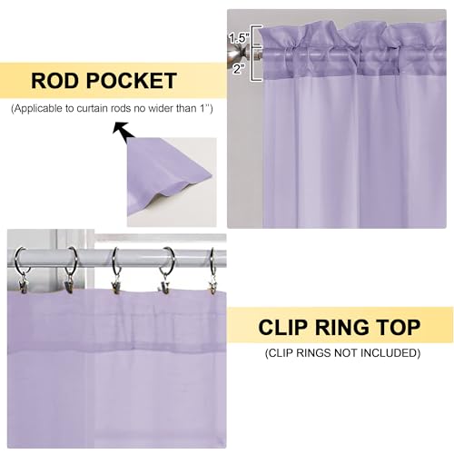 Lavender Sheer Curtains 54 Inches Long 2 Panels (Lavender / 42"W x 54"L (Pack of 2))