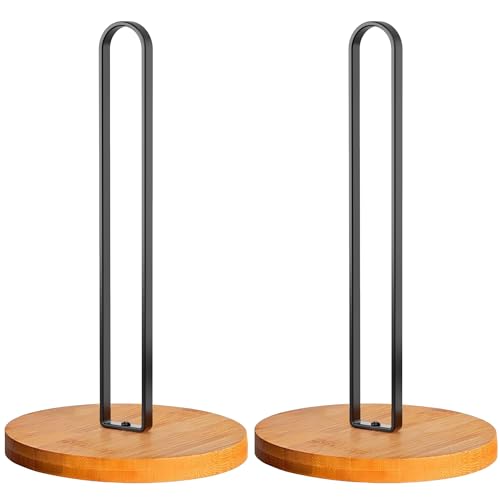 Wooden Paper Towel Holder Countertop (2 Pack-black)