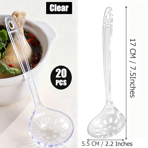 Large Plastic Serving Spoons (Clear Colander)