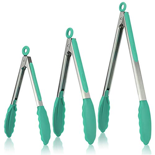 Kitchen Tongs for Cooking ((02) Aqua Sky)