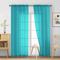Turquoise Sheer Curtains 84 Inches Long 2 Panels (42"W x 84"L (Pack of 2) / Turquoise)