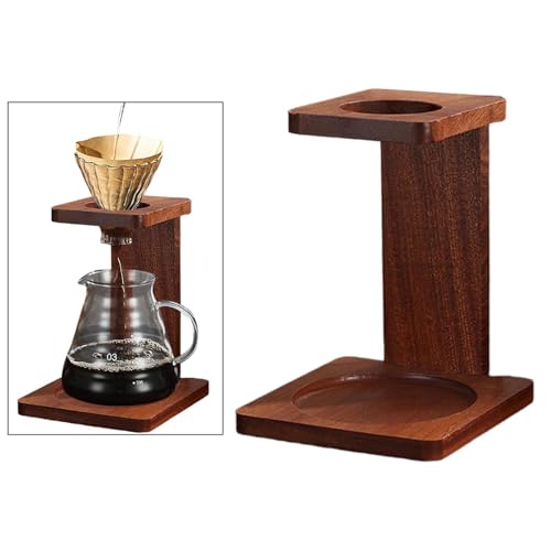 Coffee Cup Holder Pour Over Coffee Dripper Rack Wooden Sturdy Multifunctional Coffee Dripper Stand for Tea House Tea Party (Style B)