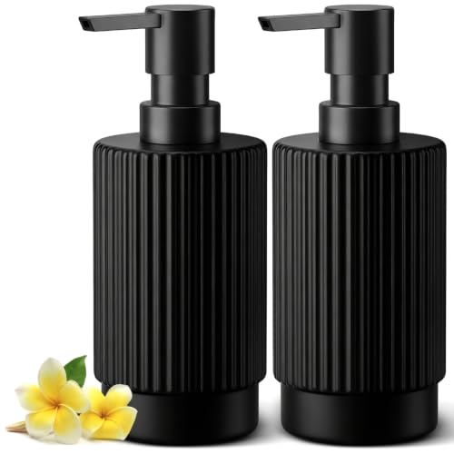 Hand and Dish Soap Dispenser Set for Kitchen (Black / 2 Pack)