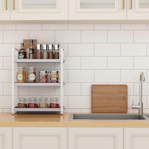 Bathroom Counter Organizer (Grey 3 Tier)