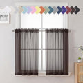 Chocolate Sheer Curtains 36 Inch Length 2 Panels (Chocolate / 42"W x 36"L (Pack of 2))