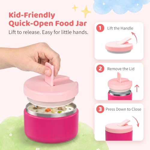 Bento Lunch Box with 8oz Soup Thermo (Pink)