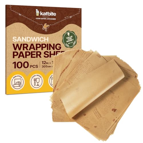 12 Inch Food Wrapping Paper 100PCS (NEW-12x12 Inch 100 Pcs)