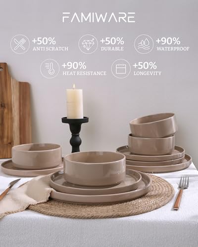 Nebula Plates and Bowls Sets (Cinnamon Brown / Service for 6 (Standard Dinner Set))
