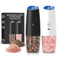 Rechargeable Gravity Salt Pepper Grinder Set (Rechargeable/2pcs/Black+White)