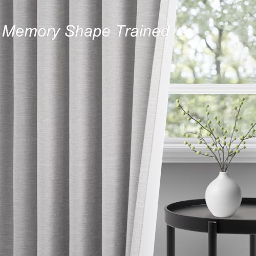 Grey Beige 78 Inch Long Curtains for Sliding Door Closet Doors 100% Blackout Curtains for Living Room Bedroom Back Tab Pleated Heat Blocking Insulated Drapes with Hooks (Grey Beige / 52"W x 78"L (Pack of 2))