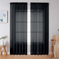Black Sheer Curtains 84 Inches Long (Black / 59"W x 84"L (Pack of 2))