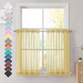Mustard Yellow Sheer Curtains (Mustard Yellow / 42"W x 36"L (Pack of 2))