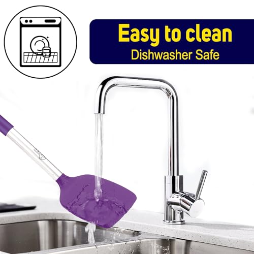 Silicone Spatula Set of 2 Heat (Purple)