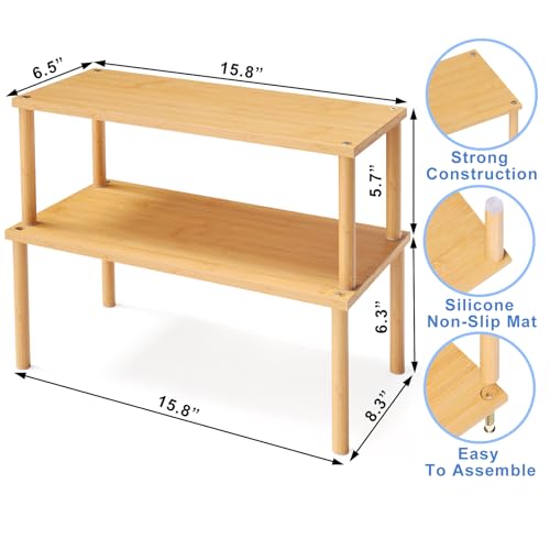 2 Pack Cabinet Organizer Shelf (15.8"W / Natural)