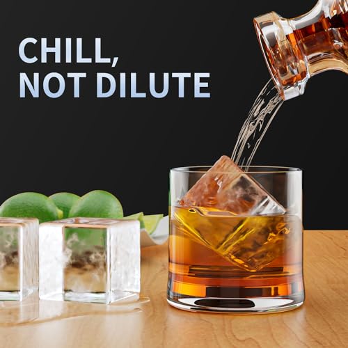 Large Ice Cube Tray for Whiskey (Black-2pack)