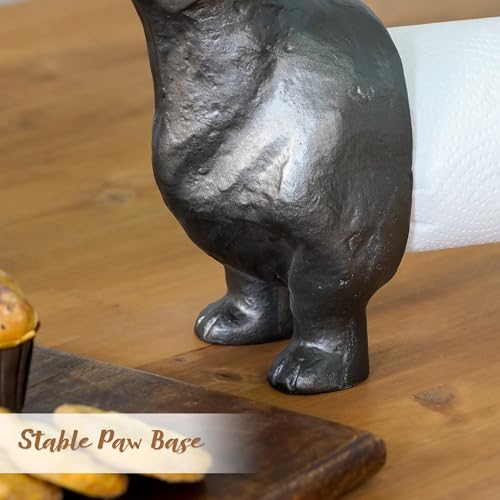Vintage Dachshund Dog Paper Towel Holder Black Wiener Dog Tissue Towel Display Stand Freestanding Animal Toilet Paper Holder for Kitchen Countertop Home Decor