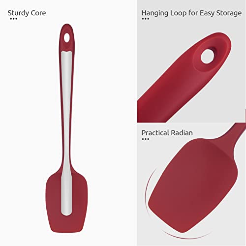 Silicone Spoon Spatula (Red / 11.38in (spoon spatula))