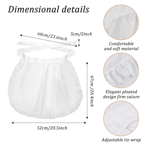 2pcs Women Colonial Costume Set White Mob Cap Half Apron (Style 2)