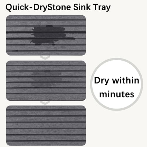 2 PCS Water Absorbent diatomite Coasters (7.1 x 3.5 inches / Dark Grey)
