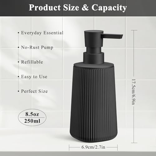 Black 2 Pack Hand Soap Dispensers Set (Black Set of 2)