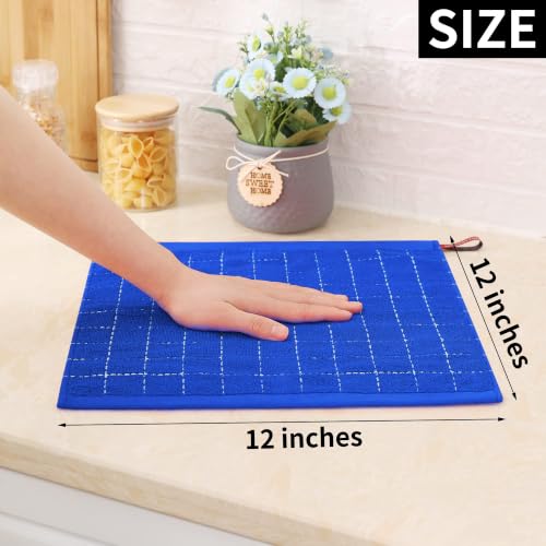 100% Cotton Terry Kitchen Dish Cloths (Blueberry / 12 X 12 - 8 Pack)