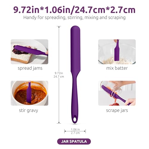 Skinny Silicone Jar Spatula Scraper (Purple / 9.72 in)
