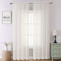 Ivory Sheer Curtains 90 Inches Long 2 Panels (Ivory / 42"W x 90"L (Pack of 2))