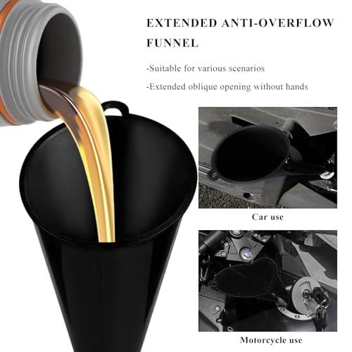 2 PCS Oil Funnel (Black, L+S, 2 PCS)