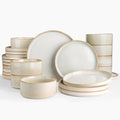 Star Stoneware Dinnerware Sets for 8 (Cappuccino White)