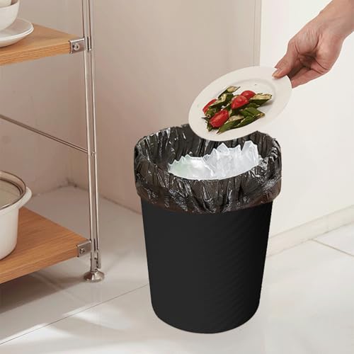 Trash Can Small Waste Basket Bin (Black)