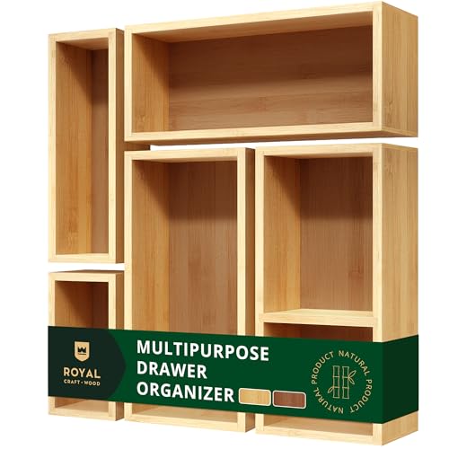 5 Piece Bamboo Drawer Organizer Set