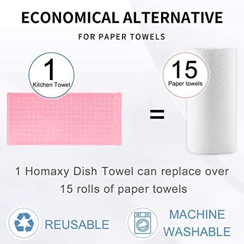 100% Cotton Terry Kitchen Towels (Pink / 13 X 28 - 4 Pack)