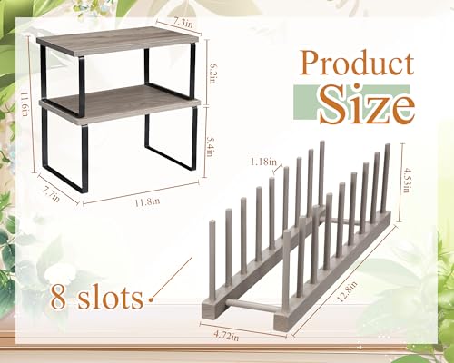 4 Pcs Kitchen Organizer Accessories Set for Cabinet (Classic / Gray / Bamboo)
