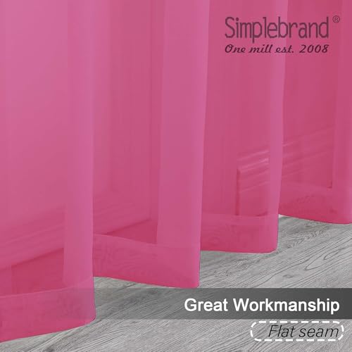 Hot Pink Sheer Curtains 84 Inches Long (Hot Pink / 42"W x 84"L (Pack of 2))