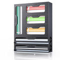 Bag Organizer & Plastic Wrap Dispenser with Cutter (Black)