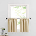 Cafe Curtains 24 inch Length (Biscotti Beige / 29"W x 24"L (Pack of 2))