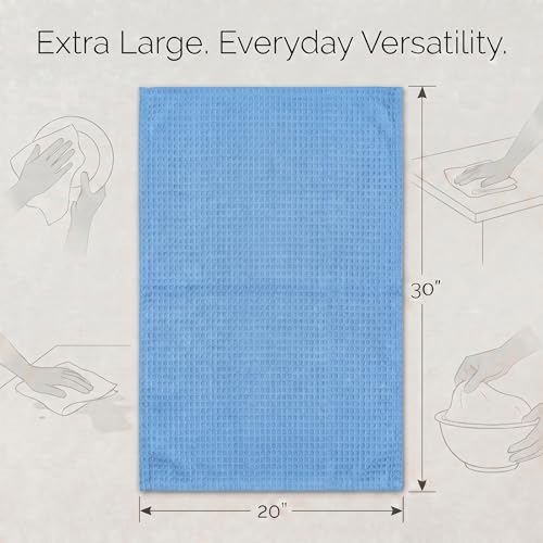 Kitchen Towels Cotton Dish Towels 20”x30” (18" x 28" (Set of 6) / 071 Sky Blue)
