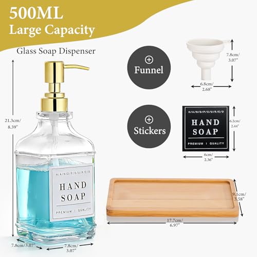 Glass Soap Dispenser with Gold Pump (Blk-5070-2g)