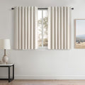 45 Inches Long Linen Blackout Curtains Tiers for Small Window 2 Panels Set Heat Blocking Thermal Insulated Short Drapes for Kitchen Bathroom Curtain Hook Belt Pleated Back Tab (Birch / 52"W x 45"L (Pack of 2))