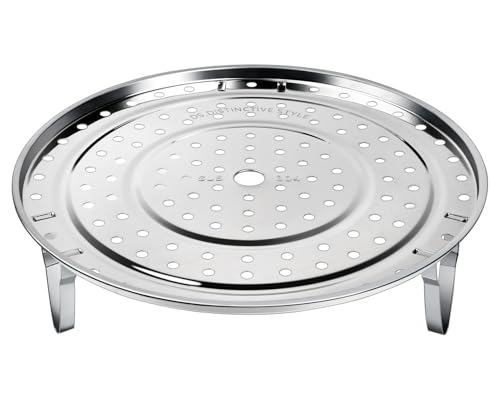 Steamer Rack 10.1 Inch 304 Stainless Steel Steaming Rack Steam Tray with Removable Legs for Steaming Crab (10.1 Inch)