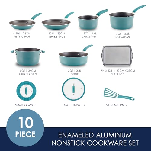 Cook + Create Aluminum Nonstick Cookware Set (Agave Blue / Cookware Set (10 Piece))
