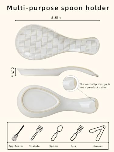 Ceramic Spoon Rest (Vintage White)
