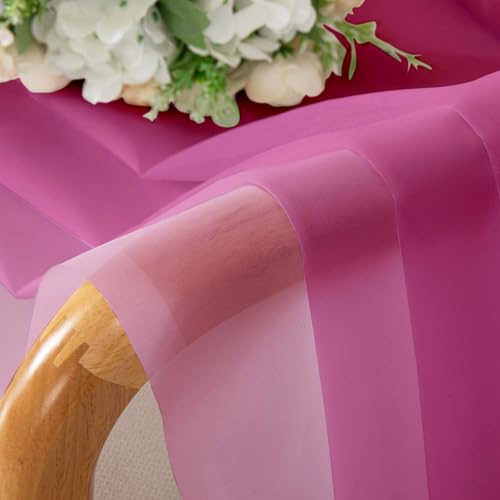 Hot Pink Sheer Curtains for Bedroom 84 Inches Long (Hot Pink / 42"W x 84"L (Pack of 2))