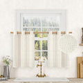 Short Linen Kitchen Curtains 36 Inch Length for Windows 2 Panels (34"W x 36"L (Pack of 2) / Natural)